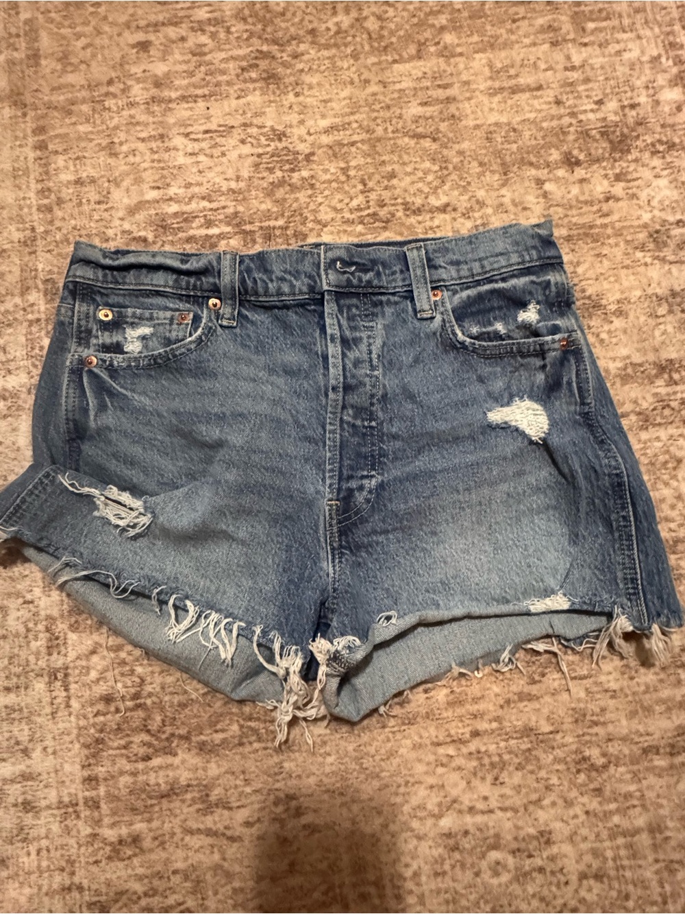 GAP Distressed Blue Denim Cutoff Shorts